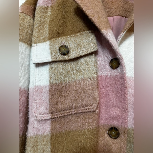 Pink Plaid Winter Jacket - Picture 3 of 4